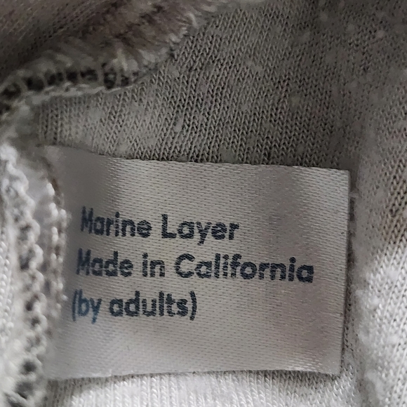 Marine Layer Henley Shirt Gray Rayon Poly Cotton M - Picture 9 of 10